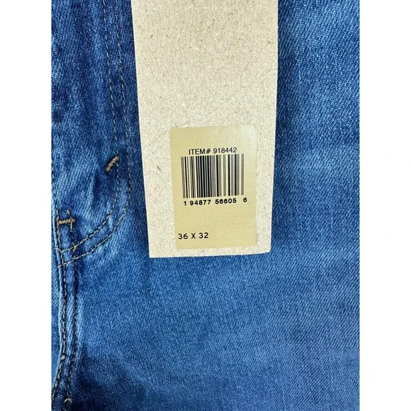 Levis 505 Jeans Men 36x32 Blue Straight Leg Regular Fit Denim Stretch New